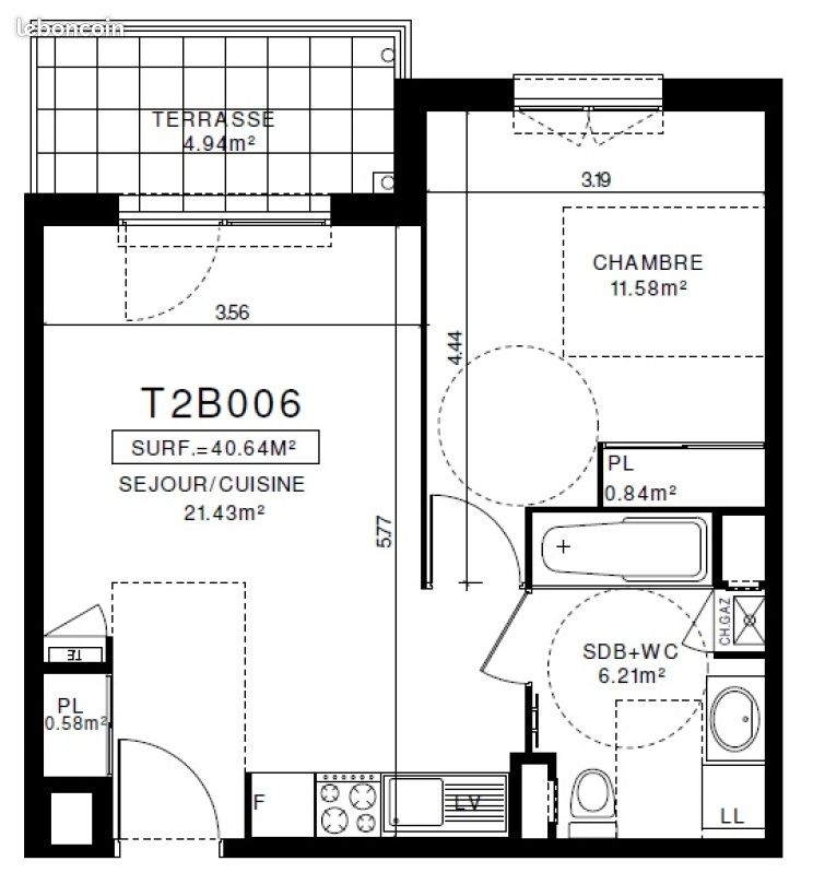 Appartement 2 pièces 40 m² · à Clermont-Ferrand · 40 m² · 518 €
