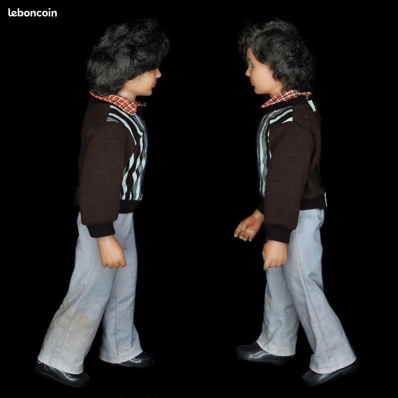 Poupée Vintage Famille Bella – Père Et Fils – 1979 – Fabriquée En France – 42 Cm