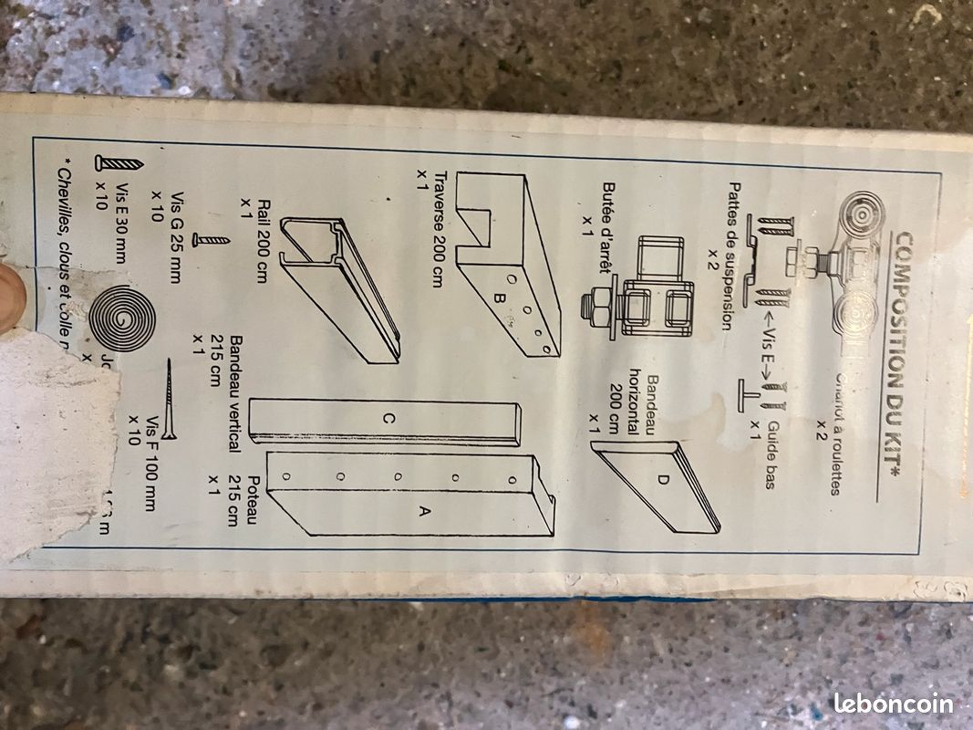 Kit pour porte coulissante avec bandeaux Horiz/Vertical (image 1)