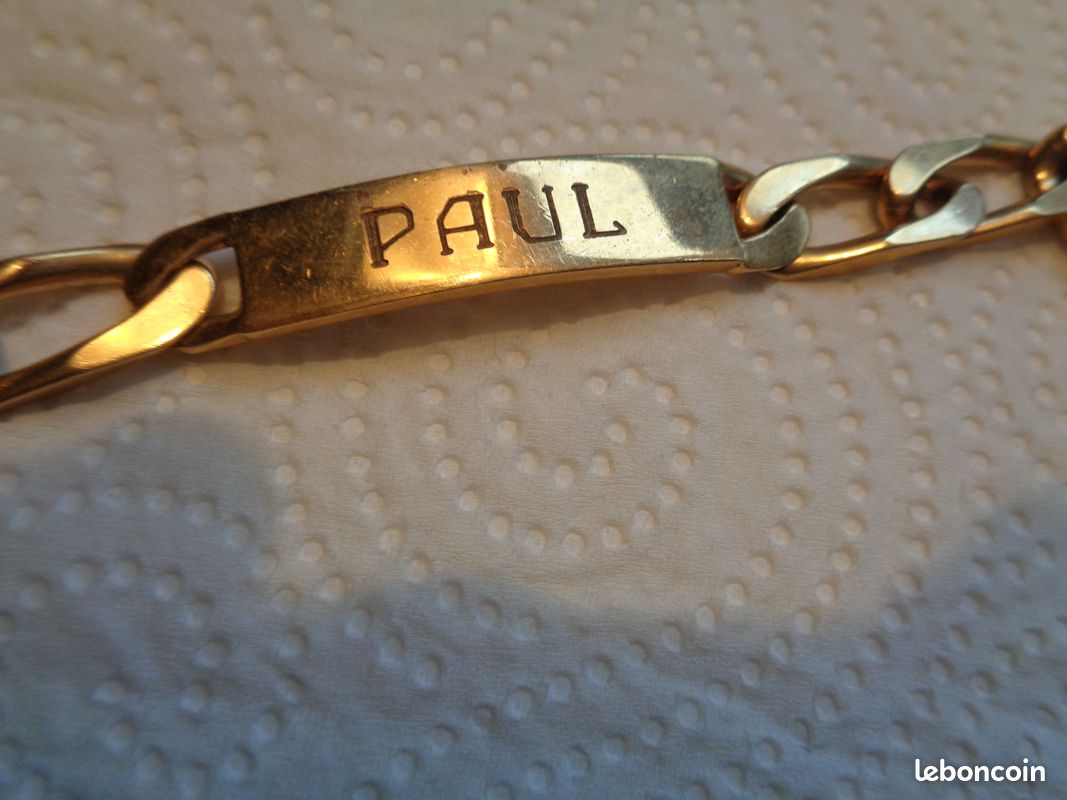 Gourmette homme gravée paul (image 2)