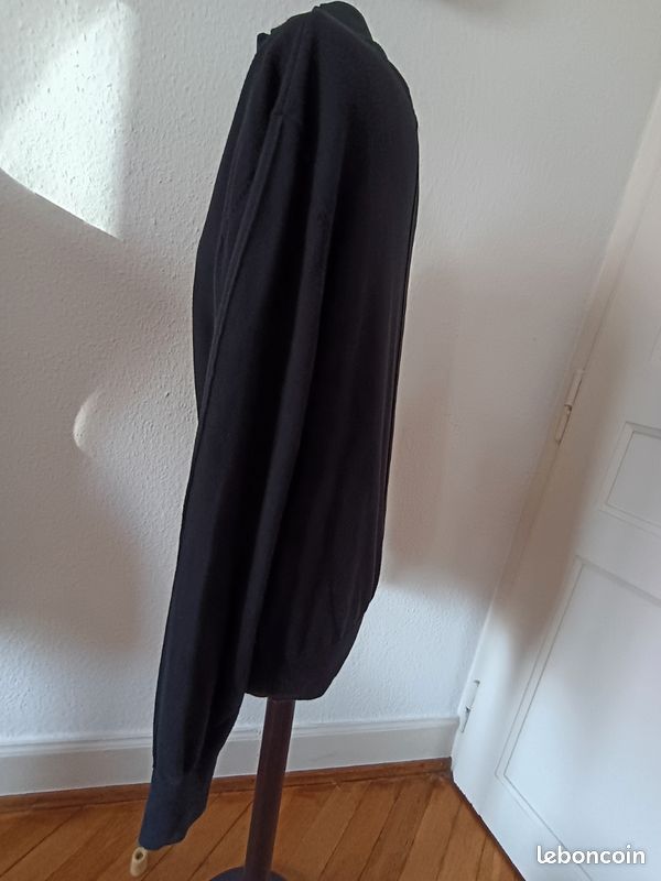 Pull col camionneur noir Mugler Men Thierry Mugler 100 % coton très bon état taille L (image 5)