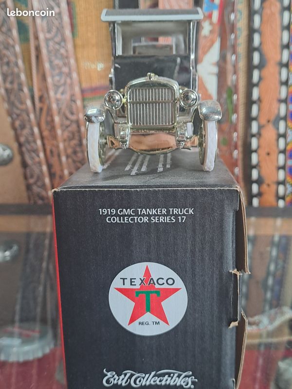 Miniature Texaco tirelire GMC Tanker Truck 1919 édition chrome avec sa boîte d'origine vintage us rétro décoration loft studio garage (image 3)