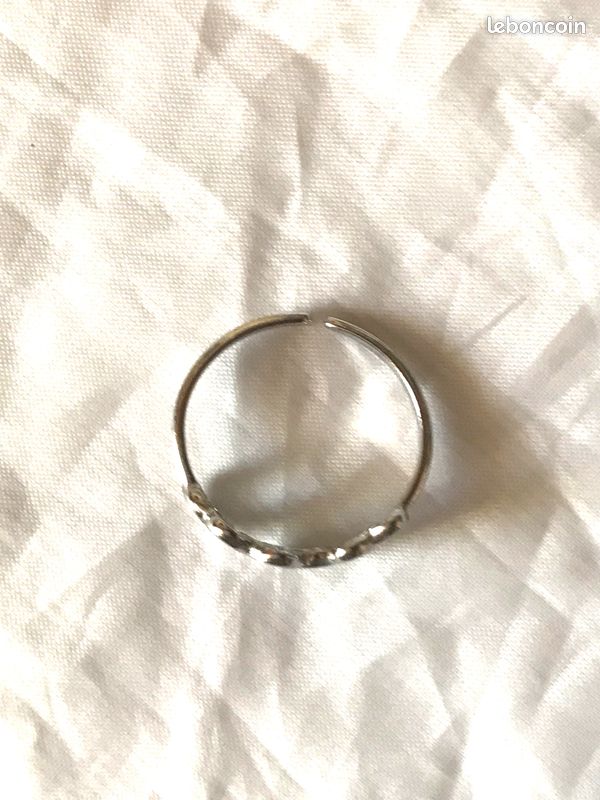 Bague Ouverte Multiples Petits Cœurs Façade Amour Bijou Argenté Fantaisie Femmes (image 4)