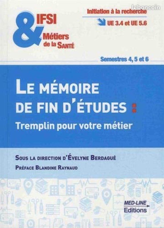 Livre UE 3.4/5.6 mémoire de fin d’études IFSI (image 1)