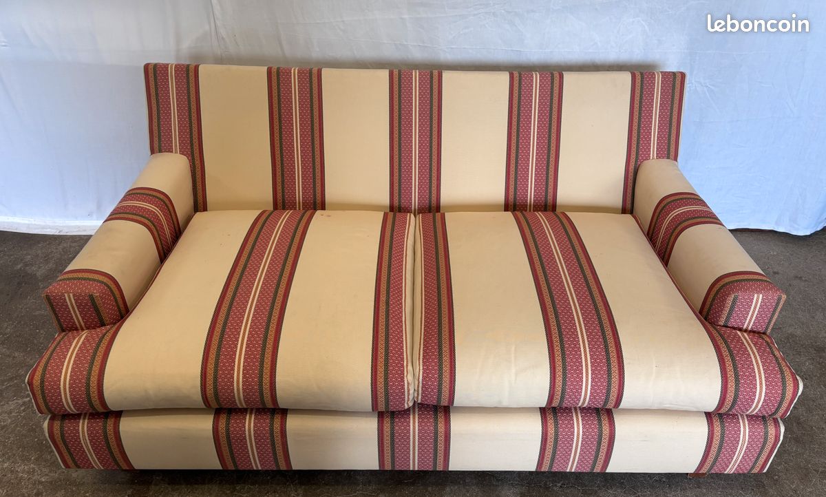 [PAIRE DISPONIBLE] Canapé 2/3 Places – Style Classique à Rayures (image 9)