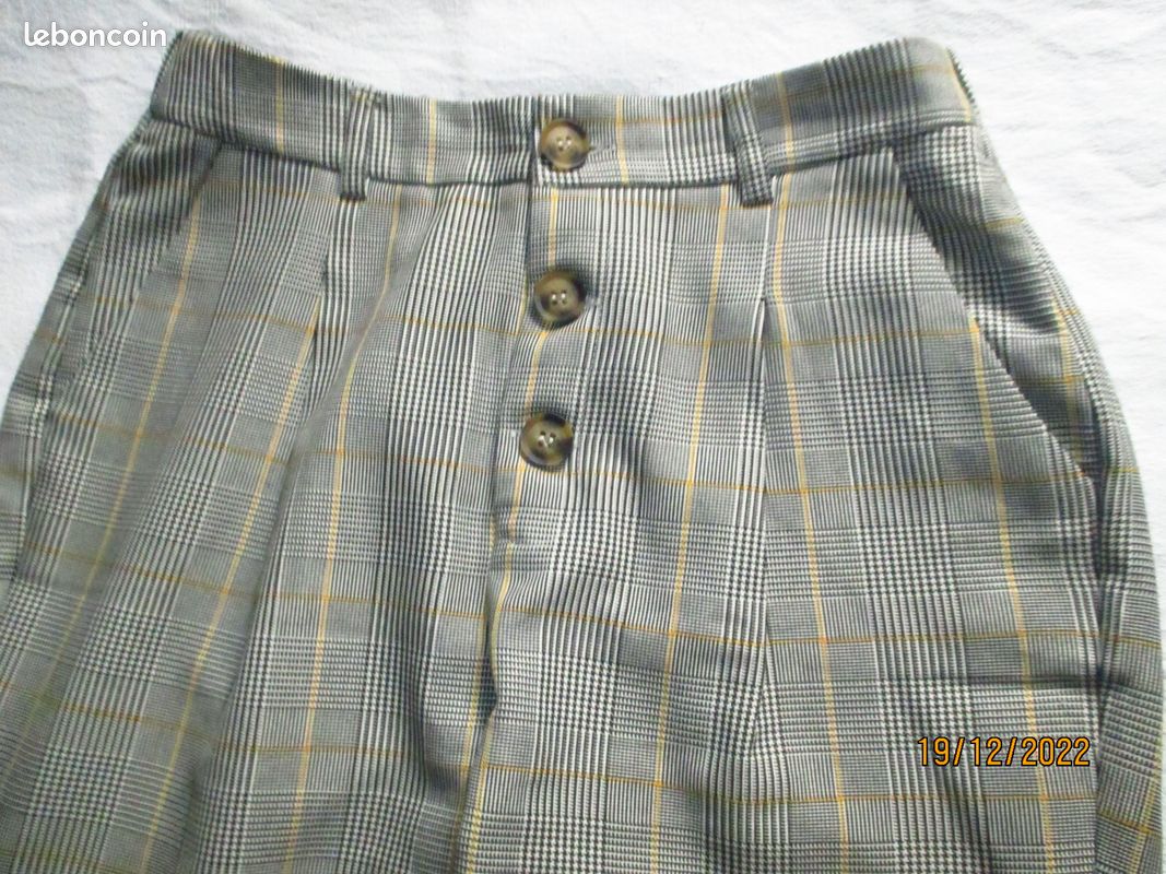 ELEGANT PANTALON DROIT à motifs PRINCE DE GALLES T.38 NEUF (image 2)