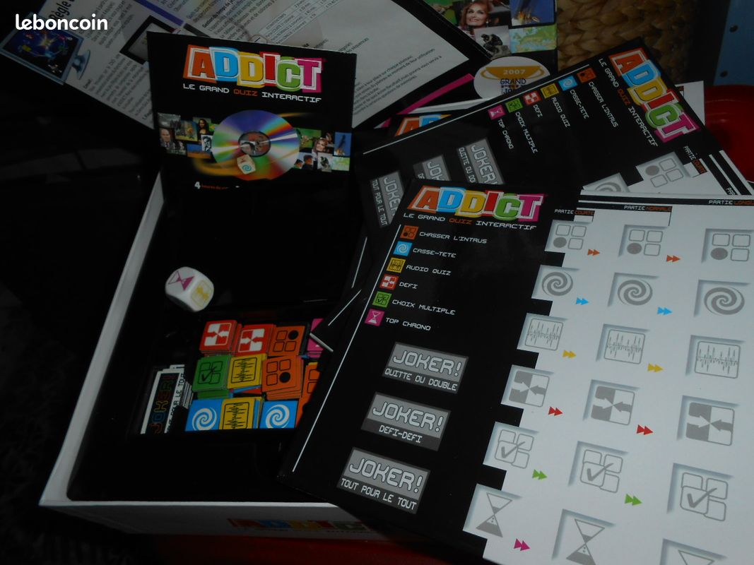 Coffret jeu ADDICT Le grand Quiz interactif-2 joueurs-max.4 équipes/Jeu de Société/Dvd sur télé-NEUF (image 6)