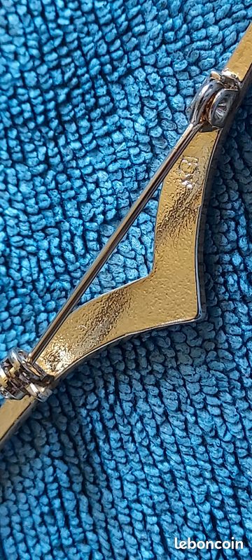 Magnifique Broche Vintage Deux Tons Or Et Bleu - Bijou Ancien Plein De Charme