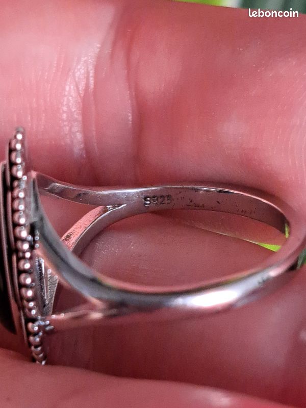 Bague En Argent 925 Et Onyx - Modèle BA-AR-19 - Taille 53 - Bijou Fin Et élégant