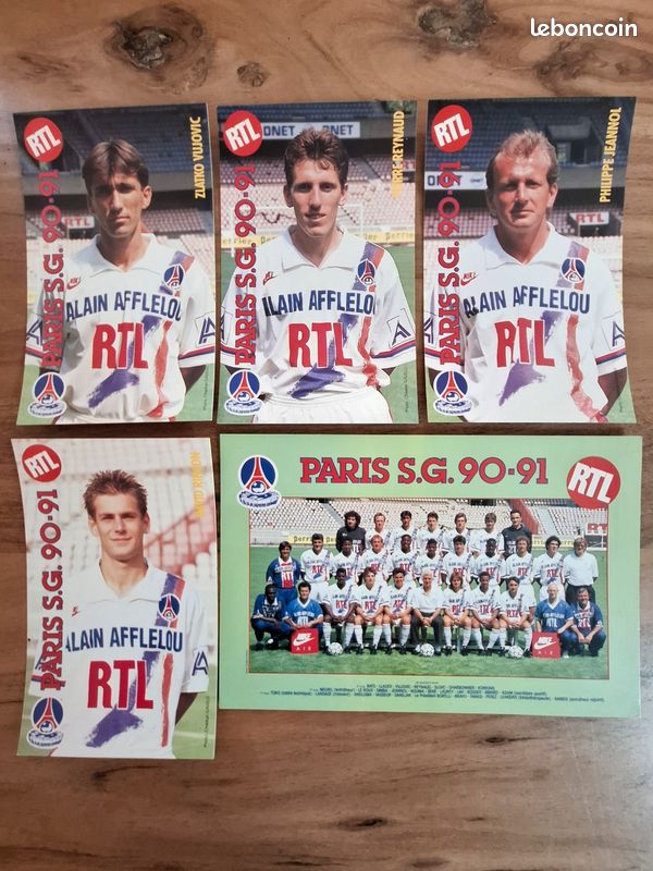 Carte Football Équipe De France 1990/1991 - Signée - Collector Vintage