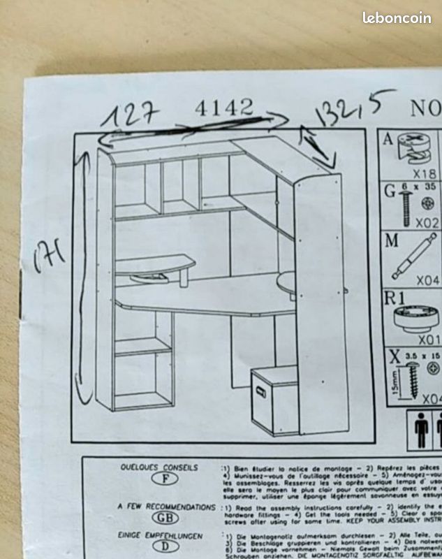 Bureau d'angle avec étagères et rangement (image 3)