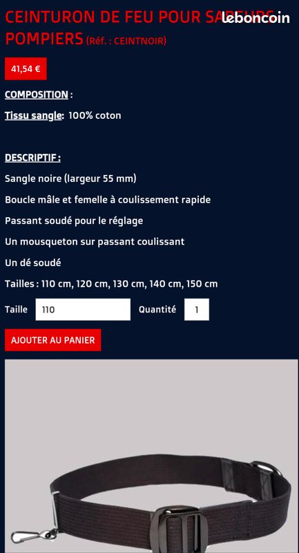 Ceinture Ceinturon feux pompier Accessoires Bagagerie