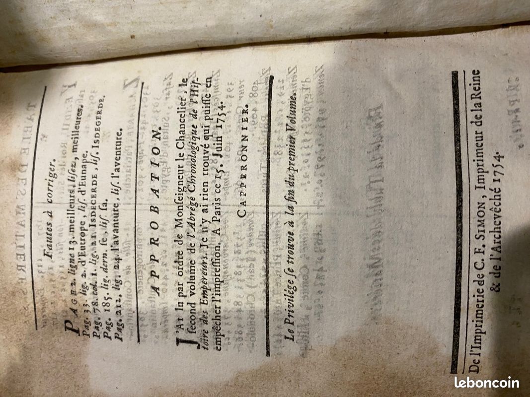 Livre ancien de 1754 (image 5)
