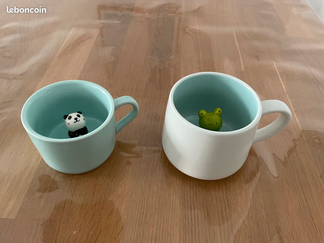 Lot de 2 tasses animaux (image 1)