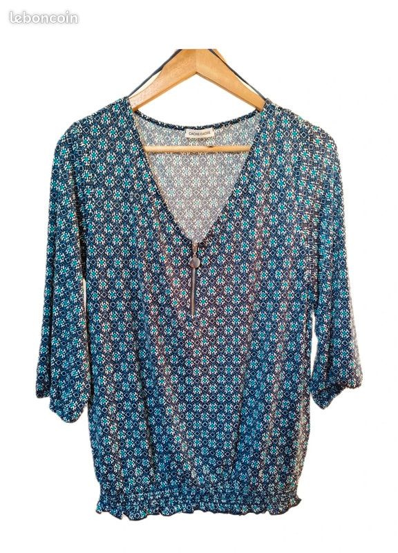 Blouse à motifs manche 3/4 (image 1)