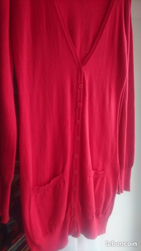 Gilet Long Femme Style Kimono La Redoute Collections - Taille XS (34/36) - Gris - Laine Mohair - Neuf Sans étiquettes