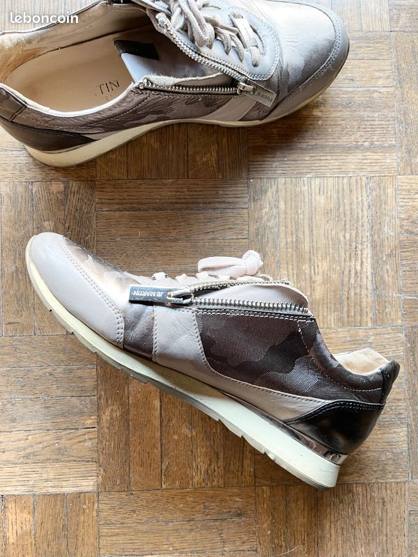 Sneakers jb Martin 38 bon état gris beige (image 4)