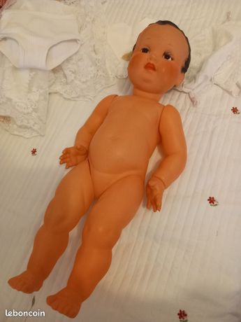 Baigneur ancien celluloid Petit Colin 1930 beaus Habits d'origine 40 cm