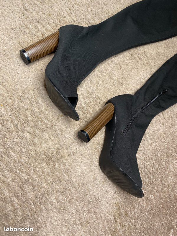 Bottes cuissardes noires en lycra public désire (image 5)