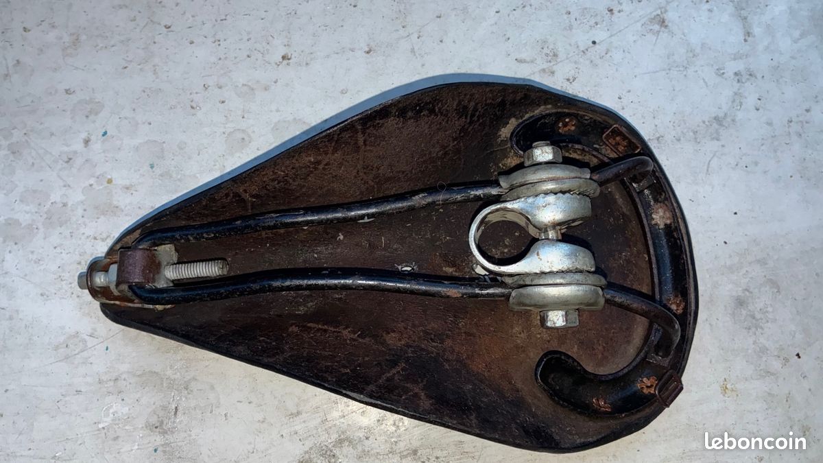 Selle Vélo Motobécane Cuir Marron - Enfant/Ado - Vintage Années 50/60 (Occasion)