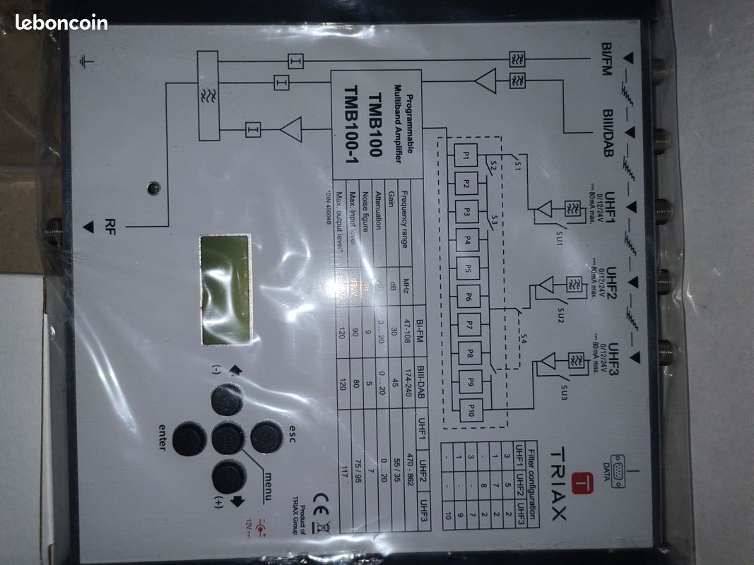 Amplificateur Antenne TNT HD TRIAX TMB 200 - 5 Entrées / 1 Sortie - Occasion
