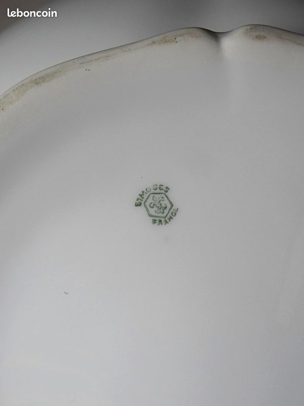 Grand saladier vintage en porcelaine blanche de Limoges, années 1960-1980 (image 8)