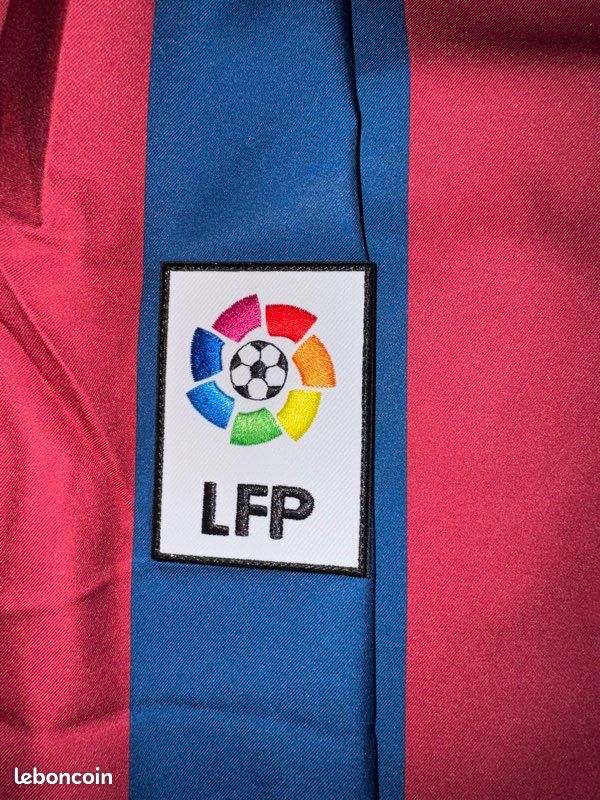 Maillot FC Barcelone Ronaldinho XL Bleu/rouge - Réimpression Dédicacée Fac-similé Certifiée JSA
