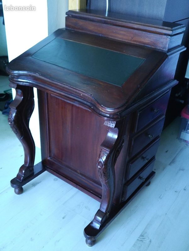 Secrétaire Davenport Acajou Style Colonial - Bureau 4 Tiroirs - Palazzo INT
