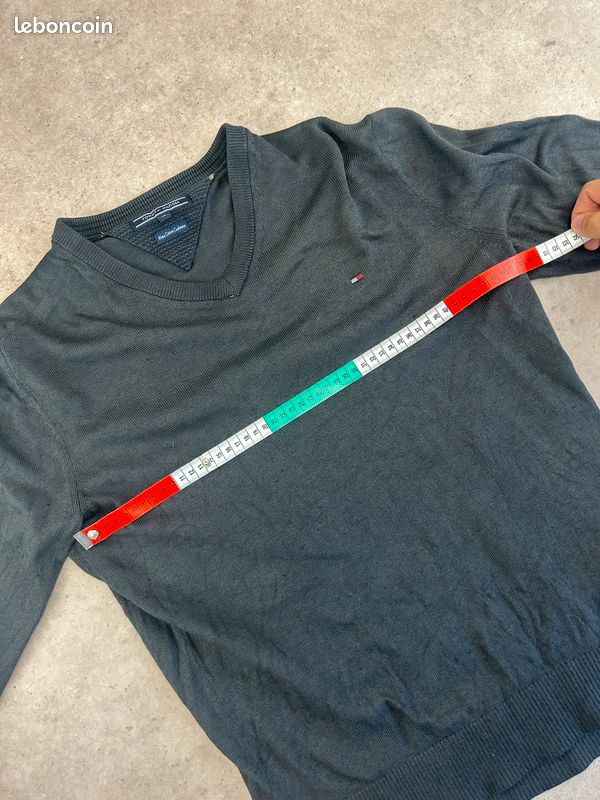 Pull Tommy Hilfiger Gris pour homme M #PTH.058 (image 7)