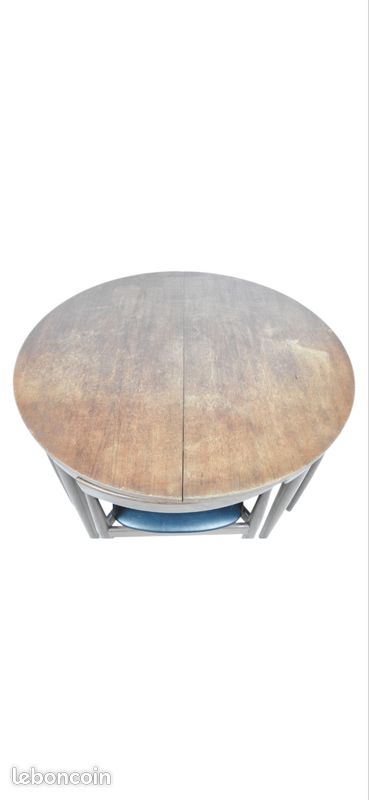 Table ronde Hans Olsen Frem Røjle Roundette teck 5 chaises scandinave danois vintage extensible salle manger (image 13)