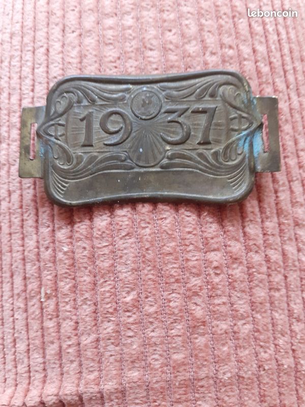 PLAQUE FISCALE DE Vélo - Année 1914 - En Alliage - État Neuf - Jamais