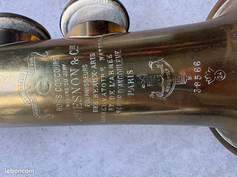 Saxophone Soprano Droit Ancien Couesnon & Cie Monopole 1924 - Instrument de Musique Vintage à Restaurer (image 3)