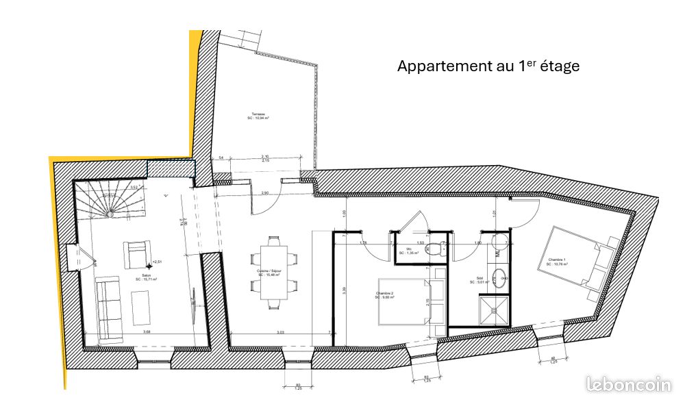 Appartement 4 pièces 90 m² · à Bulgnéville · 90 m² · 850 €/mois