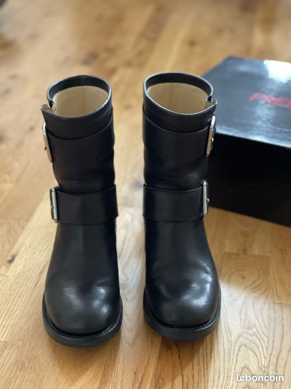 Bottes FREE LANCE P38.5 - Cuir Et Velours - Talon Haut - Comme Neuves, Portées 1 Fois !