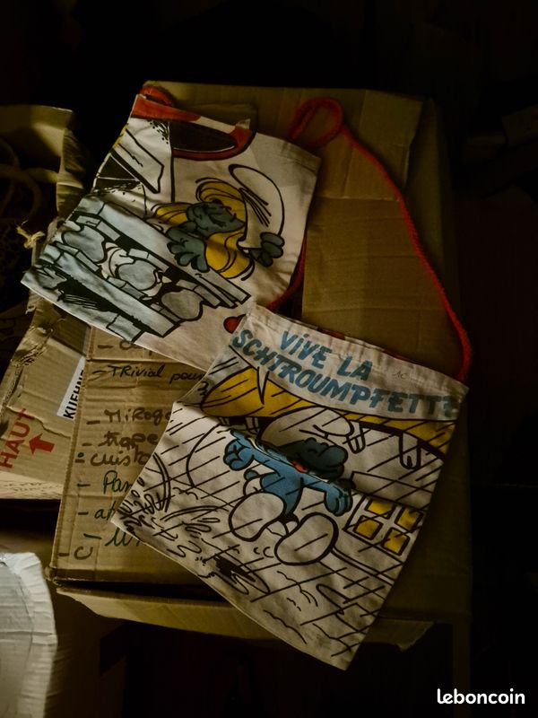 Un sac en tissus schtroumpf vintage kat41 (image 10)