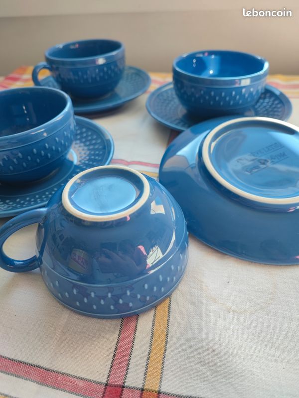 Service à Café Geneviève Lethu Harmonie - 1 Verseuse, 4 Tasses Et Sous-tasses - Porcelaine Beige - 2001