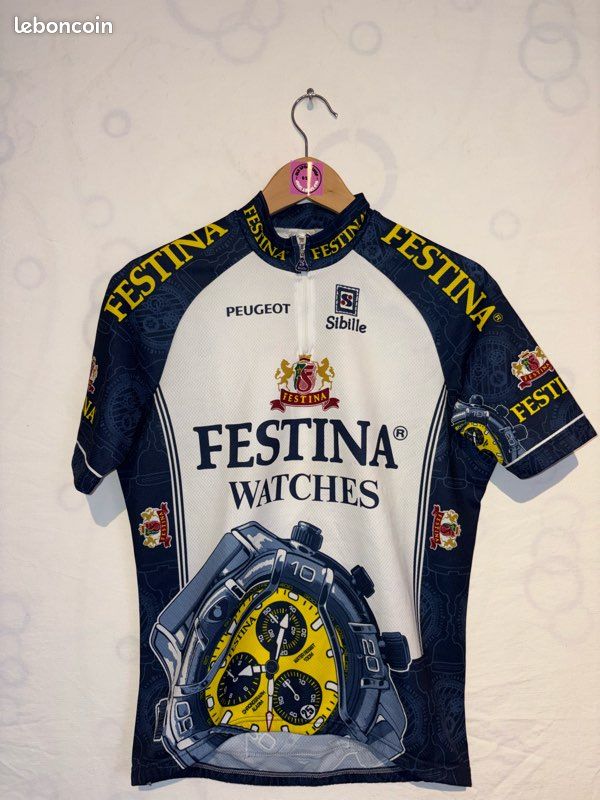 Festina Watches Maillot de cyclisme rétro KOM 1997 - Retro Peloton