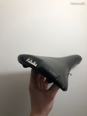 Selle Italia Flite Titanium - Selle Vélo De Route Noire, Cuir Et Titane, Année 2000, Occasion Bon état