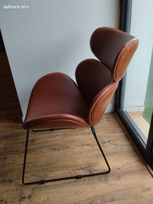 Fauteuil salon simili cuir design (image 2)