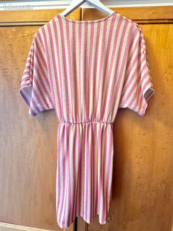 Robe courte à paillettes Rose Kiabi (image 3)