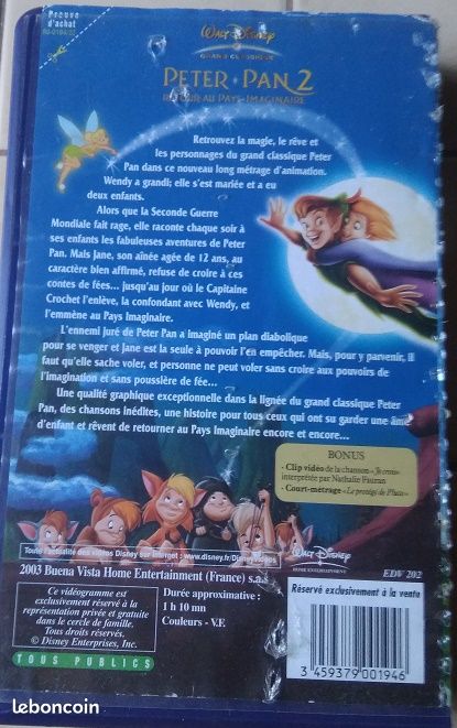 Cassette video PETER PAN (image 2)