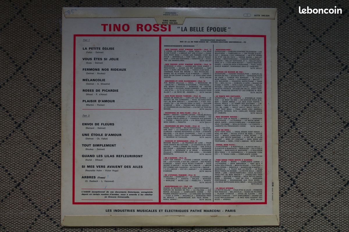 Tino Rossi – Disque 33 tours (image 2)