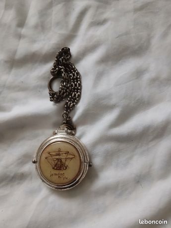 MONTRE GOUSSET Argent massif avec chaîne en Argent et clés - 8 Rubis