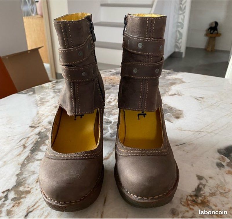 Bottines Cuir The Art Company - Taille 37, Talon Moyen, Noir Intemporel
