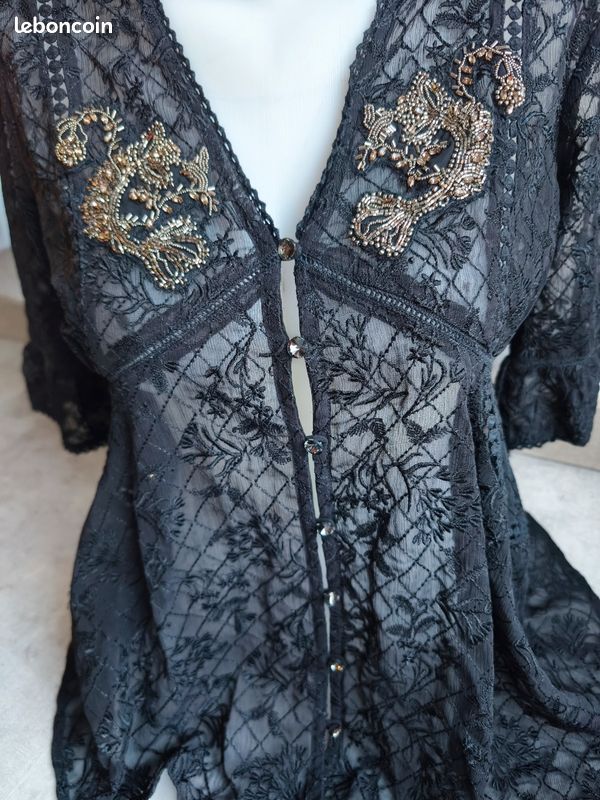 Haut The Kooples Dentelle Noire - Taille S - Occasion Parfait état