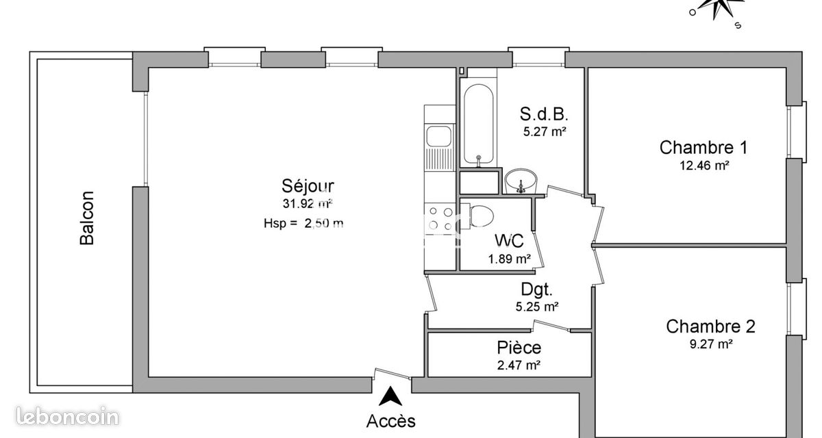 Appartement 3 pièces 68 m² · à L'Île-Saint-Denis · 68 m² · 1 120 €