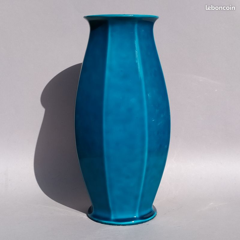 Vase céramique Sèvres par Paul Millet - Bleu turquoise (image 4)