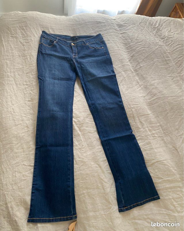 Jean évasée etam 40 bleu (image 1)
