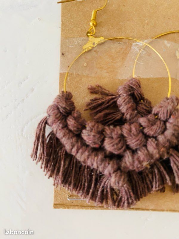 Boucles d’oreilles en macramé (image 2)
