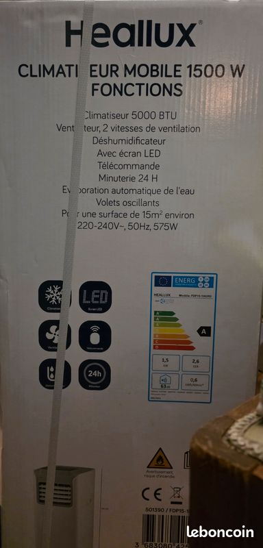 Climatiseur mobile heallux 1500w (image 2)